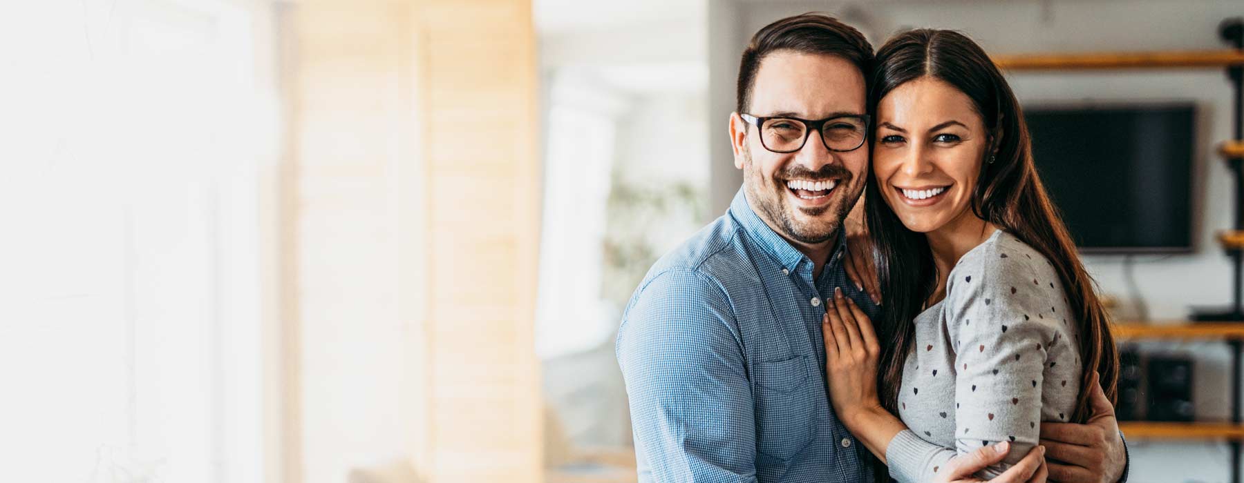 Couple smiling