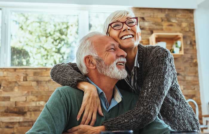 Smiling older couple