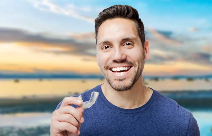 man with invisalign
